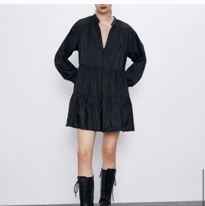Zara Black Taffeta Dress